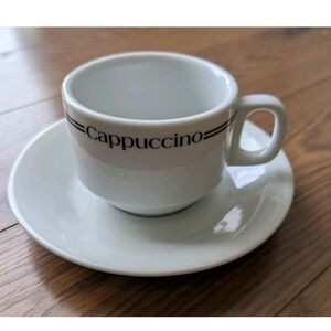 Cappuccino Cup and Saucer Set Of 4 Retro Look